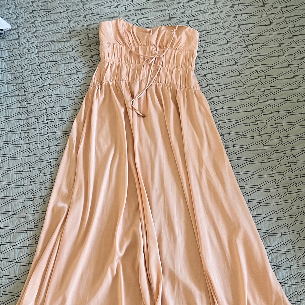Elegant Peach Maxi Dress